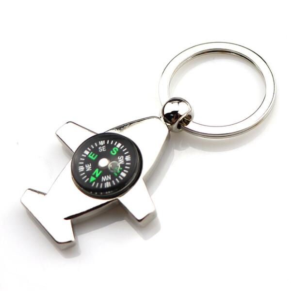 Metal Plane Compass Keychain_Giftarget Inc
