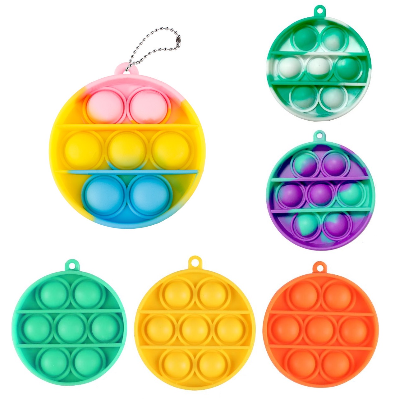 Round Push Pop Bubble Keychain_Giftarget Inc
