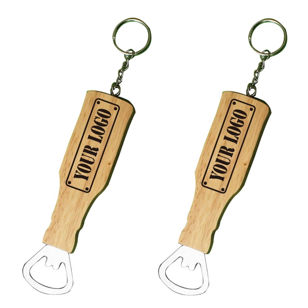 Wooden Bottle Opener Keychain_Giftarget Inc