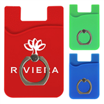 Silicone Smart Phone Wallet w/ Ring Stand